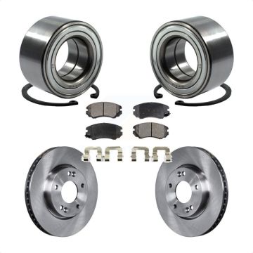 Front Wheel Bearing Disc Brake Rotors And Pads Kit For 2010-2011 Kia Soul 2.0L KBB-102393