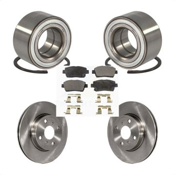 Front Wheel Bearing Disc Brake Rotors And Semi-Metallic Pads Kit For Scion iQ KBB-102406