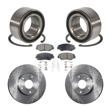 Front Wheel Bearing Disc Brake Rotors And Semi-Metallic Pads Kit For Honda Accord KBB-102407