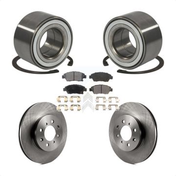 Front Wheel Bearing Disc Brake Rotors And Semi-Metallic Pads Kit For Honda Fit KBB-102422