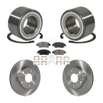 Front Wheel Bearing Disc Brake Rotors And Semi-Metallic Pads Kit For 2011-2015 Honda CR-Z KBB-102424