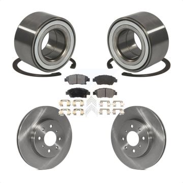 Front Wheel Bearing Disc Brake Rotors And Semi-Metallic Pads Kit For 2015-2020 Honda Fit KBB-102425