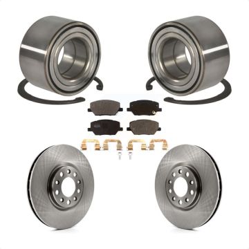 Front Wheel Bearing Disc Brake Rotors And Semi-Metallic Pads Kit For 2016-2018 Fiat 500X KBB-102444