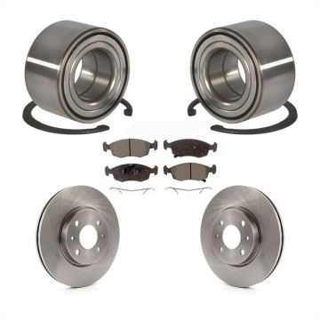 Front Wheel Bearing Disc Brake Rotors And Semi-Metallic Pads Kit For Fiat 500 KBB-102447