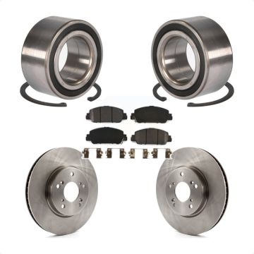 Front Wheel Bearing Disc Brake Rotors And Semi-Metallic Pads Kit For Honda Accord KBB-102462