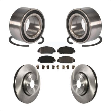 Front Wheel Bearing Disc Brake Rotors And Semi-Metallic Pads Kit For Honda Accord KBB-102465