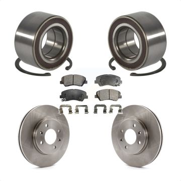 Front Wheel Bearing Disc Brake Rotors And Semi-Metallic Pads Kit For Kia Rio KBB-102472