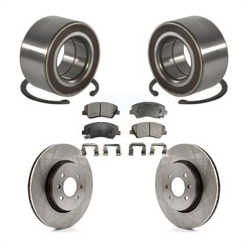 Front Wheel Bearing Disc Brake Rotors And Semi-Metallic Pads Kit For Kia Rio KBB-102473