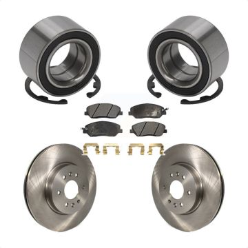 Front Wheel Bearing Disc Brake Rotor And Semi-Metallic Pads Kit For 2009-2011 Kia Borrego KBB-102484