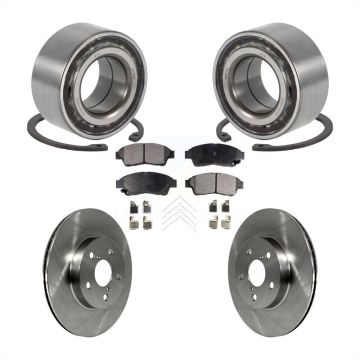 Front Wheel Bearing Disc Brake Rotor And Semi-Metallic Pads Kit For 1996-2000 Toyota RAV4 KBB-102491