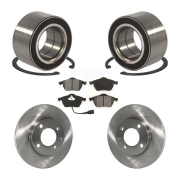 Front Wheel Bearing Disc Brake Rotors And Pads Kit For 1996-1998 Volkswagen Jetta 2.8L KBB-102499