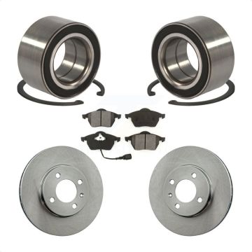 Front Wheel Bearing Disc Brake Rotors And Pads Kit For 1996-1998 Volkswagen Jetta 2.8L KBB-102504