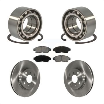 Front Wheel Bearing Disc Brake Rotors And Pads Kit For 1993-1997 Toyota Corolla Geo Prizm KBB-102517