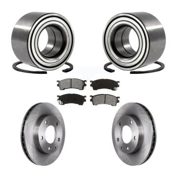 Front Wheel Bearing Disc Brake Rotors And Pads Kit For Mazda 626 Ford Probe MX-6 KBB-102520