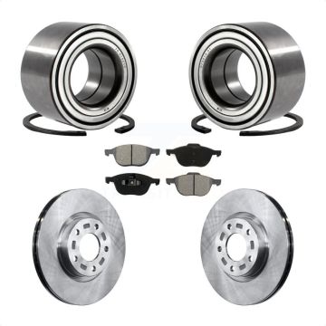 Front Wheel Bearing Brake Rotor Pads Kit For 2005 Mazda 3 2.3L with Non-ABS From 01 05 KBB-102526