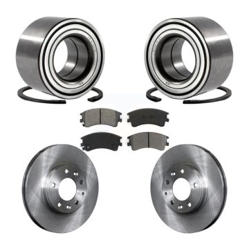 Front Wheel Bearing Disc Brake Rotors And Semi-Metallic Pads Kit For 2003-2005 Mazda 6 KBB-102527