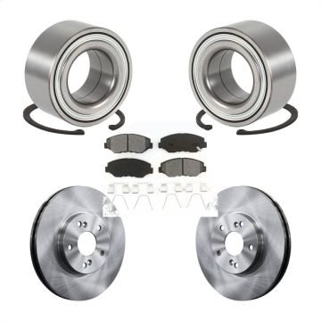 Front Wheel Bearing Disc Brake Rotor And Semi-Metallic Pads Kit For 2003-2004 Honda Pilot KBB-102531