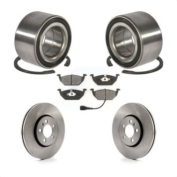 Front Wheel Bearing Disc Brake Rotors And Pads Kit For 2000-2001 Volkswagen Golf 2.0L KBB-102542