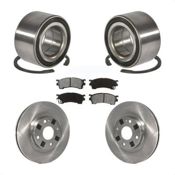 Front Wheel Bearing Disc Brake Rotors And Pads Kit For 1999-2000 Mazda Protege 1.8L KBB-102543