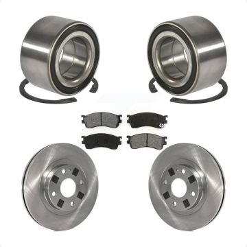 Front Wheel Bearing Disc Brake Rotors And Semi-Metallic Pads Kit For Mazda Protege KBB-102544