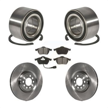 Front Wheel Bearing Disc Brake Rotor & Pads Kit For Volkswagen Jetta Golf Audi TT Quattro KBB-102545
