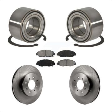 Front Wheel Bearing Disc Brake Rotors And Semi-Metallic Pads Kit For Honda Civic Acura EL KBB-102550