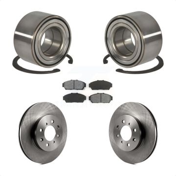 Front Wheel Bearing Brake Rotor & Pad Kit For 1994-1995 Honda Civic EX with Coupe Non-ABS KBB-102551