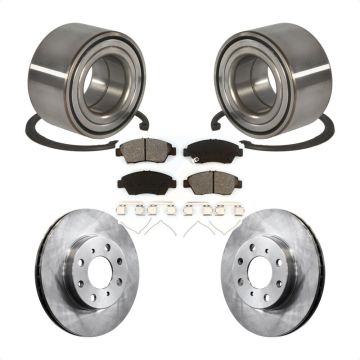 Front Wheel Bearing Disc Brake Rotors And Semi-Metallic Pads Kit For Honda Civic KBB-102554