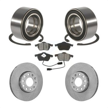 Front Wheel Bearing Disc Brake Rotors And Pads Kit For Volkswagen Passat Audi A4 A6 KBB-102556