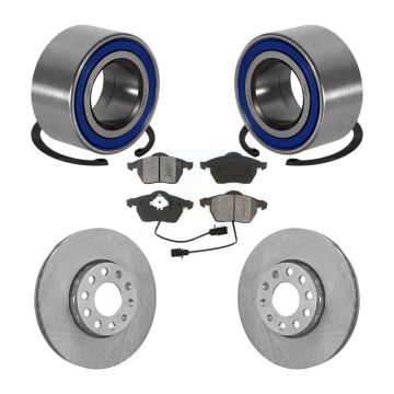 Front Wheel Bearing Disc Brake Rotors And Pads Kit For Volkswagen Passat Audi A4 KBB-102560