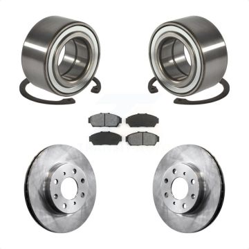 Front Wheel Bearing Brake Rotor & Pad Kit For 1994-1995 Honda Civic EX with Sedan Non-ABS KBB-102572