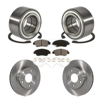 Front Wheel Bearing Disc Brake Rotors And Semi-Metallic Pads Kit For 2004 Honda Civic SiR KBB-102573