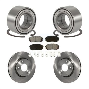 Front Wheel Bearing Disc Brake Rotors And Semi-Metallic Pads Kit For 2010-2012 Kia Rondo KBB-102574
