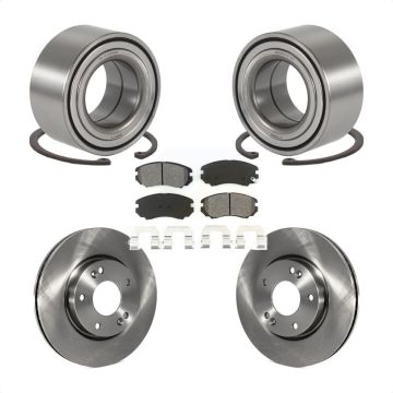 Front Wheel Bearing Brake Rotor And Pad Kit For Hyundai Sonata Tucson Kia Sportage Optima KBB-102576