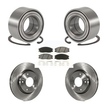 Front Wheel Bearing Disc Brake Rotors And Semi-Metallic Pads Kit For Hyundai Santa Fe KBB-102577