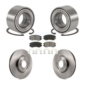 Front Wheel Bearing Disc Brake Rotors And Pads Kit For 2006-2010 Hyundai Sonata 3.3L KBB-102586
