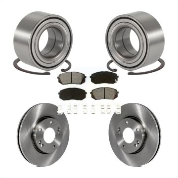 Front Wheel Bearing Disc Brake Rotors And Semi-Metallic Pads Kit For 2007-2009 Kia Rondo KBB-102587