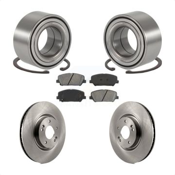 Front Wheel Bearing Disc Brake Rotors And Pads Kit For 2011-2015 Kia Optima 2.0L KBB-102589