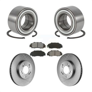 Front Wheel Bearing Disc Brake Rotors And Pads Kit For 1997-2001 Honda CR-V Prelude KBB-102594