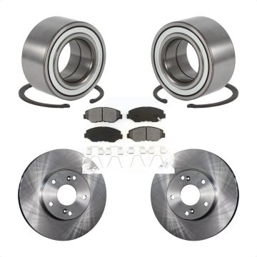 Front Wheel Bearing Disc Brake Rotors And Semi-Metallic Pads Kit For Honda Element KBB-102598
