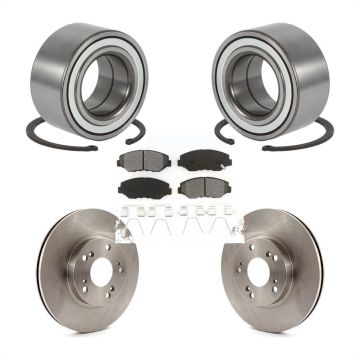 Front Wheel Bearing Disc Brake Rotors And Semi-Metallic Pads Kit For Honda CR-V KBB-102603