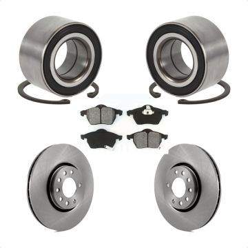 Front Wheel Bearing Disc Brake Rotors And Semi-Metallic Pads Kit For Saab 9-3 9-5 KBB-102605