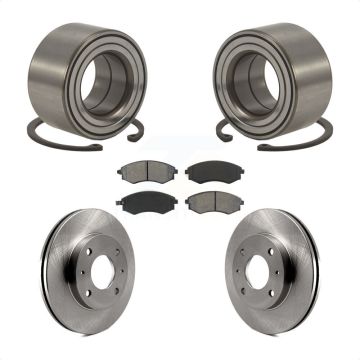 Front Wheel Bearing Disc Brake Rotors And Pads Kit For Hyundai Tiburon Elantra KBB-102607