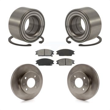 Front Wheel Bearing Disc Brake Rotors And Pads Kit For 2000-2005 Hyundai Accent KBB-102609