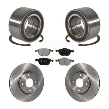 Front Wheel Bearing Disc Brake Rotors And Semi-Metallic Pads Kit For 2005-2007 Ford Focus KBB-102614
