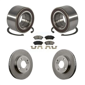 Front Wheel Bearing Disc Brake Rotors And Semi-Metallic Pads Kit For Ford Fiesta KBB-102616