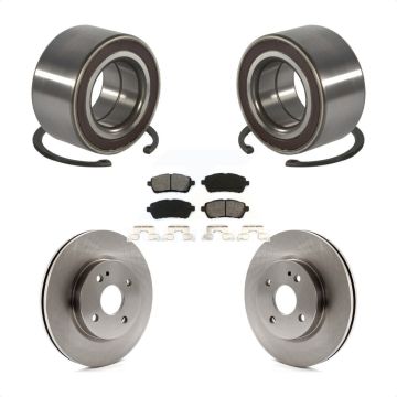 Front Wheel Bearing Disc Brake Rotors And Semi-Metallic Pads Kit For 2011-2014 Mazda 2 KBB-102617