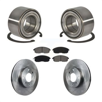 Front Wheel Bearing Disc Brake Rotors And Semi-Metallic Pads Kit For Nissan Sentra KBB-102627