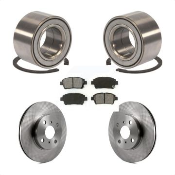 Front Wheel Bearing Disc Brake Rotor And Semi-Metallic Pads Kit For 2001-2005 Toyota Echo KBB-102630