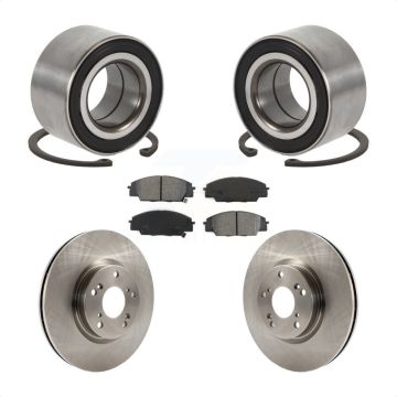 Front Wheel Bearing Disc Brake Rotor And Semi-Metallic Pads Kit For Honda Civic Acura CSX KBB-102667